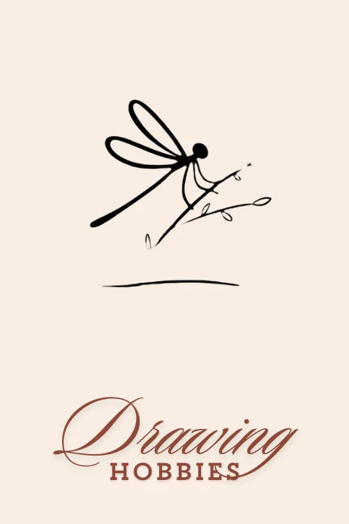 Dragonfly-on-Twigs-Drawing