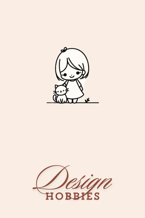 Simple-Girl-with-Cat-Drawing