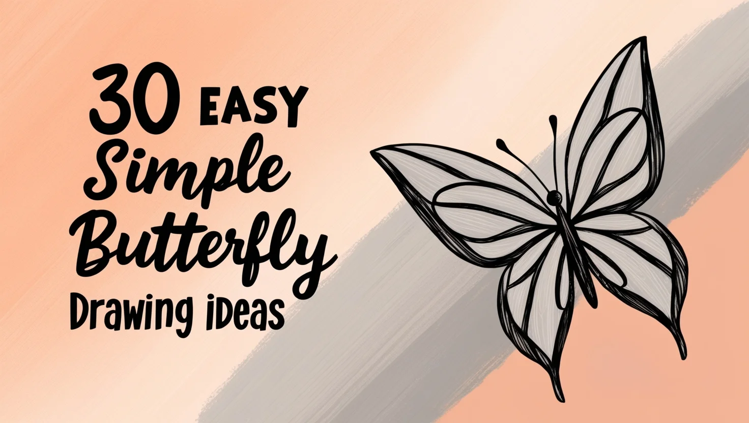 30 Easy Simple Butterfly Drawing Ideas