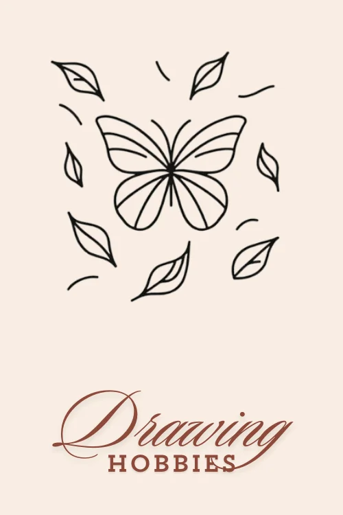 Butterfly-with-Falling-Leaves-Drawing