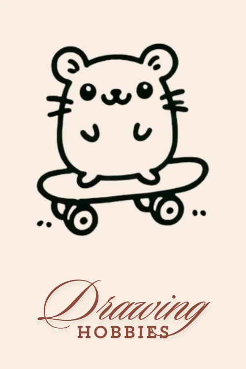 Easy-Cute-Hamster-On-Skateboard-Drawing