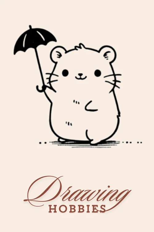 Hamster-with-Umbrella-To-Draw