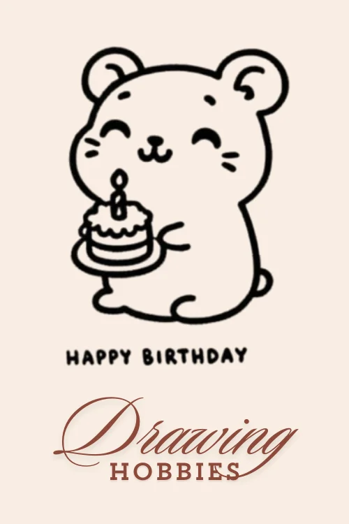 Kawaii-Cute-Hamster-With-Birthday-Cake-Drawing