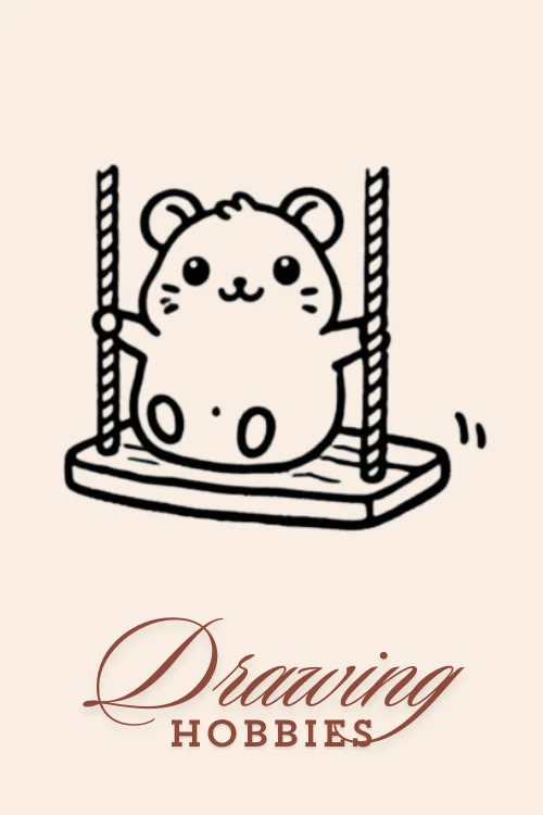 Kawaii-Hamster-On-Swing-Drawing