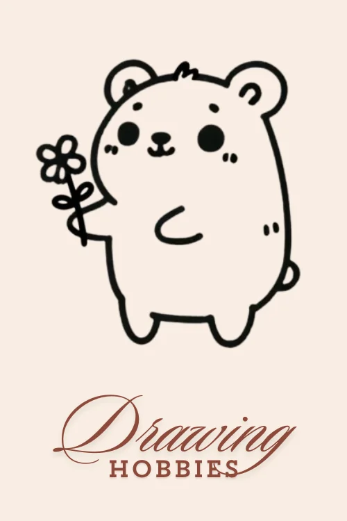 Simple-Hamster-Holding-Flower-Drawing