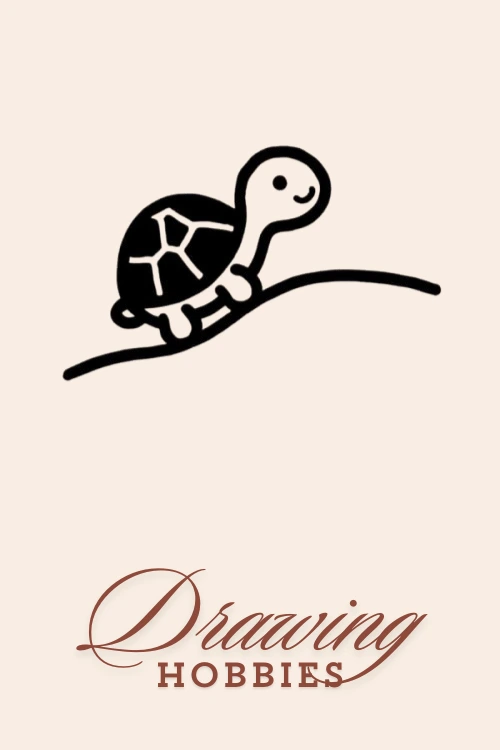 Cute Easy Turtle Climbing the Hill Drawing