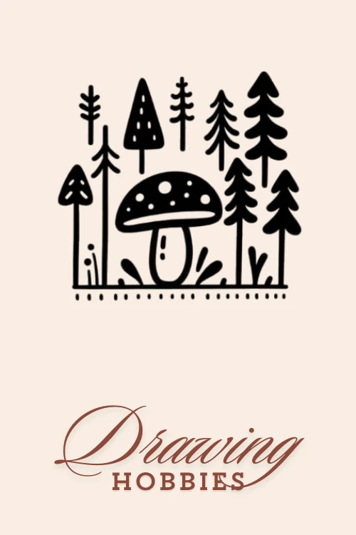 Simple-Forest-with-Mushroom-Aesthetic-Drawing