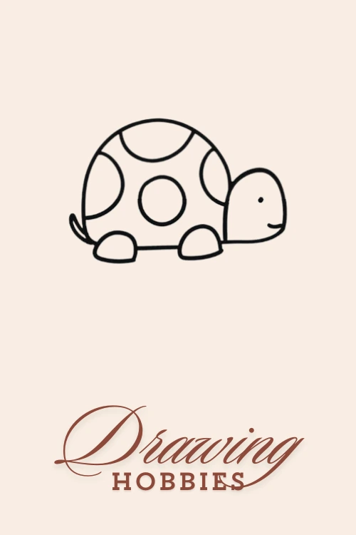 Turtle with Dot-patterned Shell Drawing