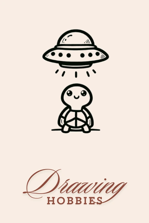 Turtle with UFO Drawing