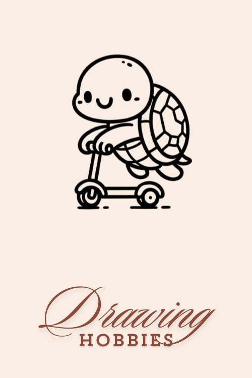 Turtle with a Scooter Drawing