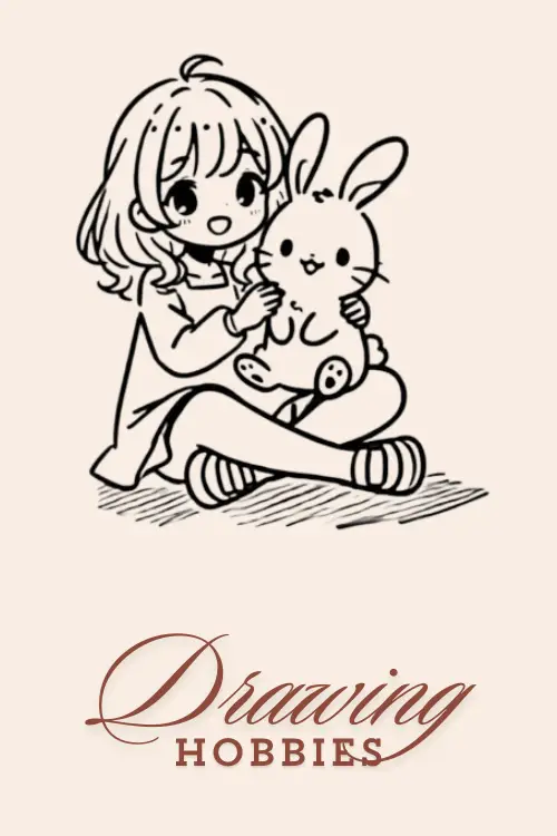 Anime-Girl-With-Bunny-Drawing