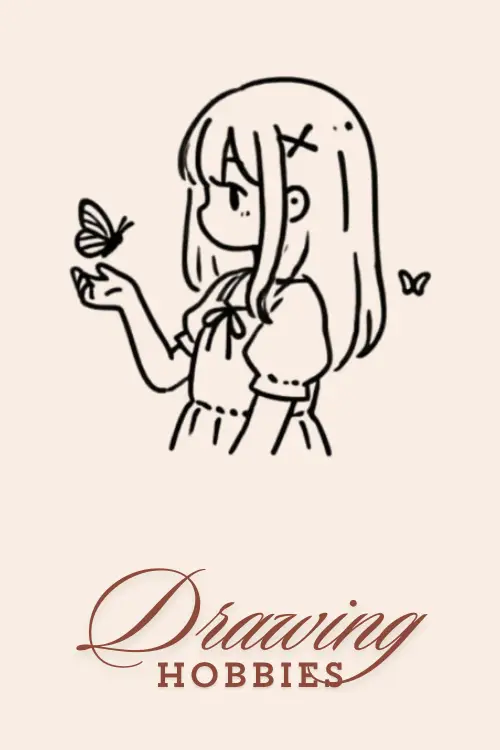 Beautiful-Anime-Girl-With-Butterfly-Perched-On-Finger-Drawing