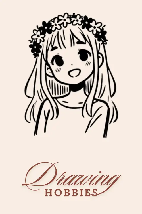 Beautiful-Anime-Girl-With-Flower-Crown-Drawing