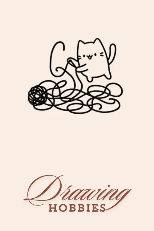 Cat-and-a-Tangled-String-Drawing