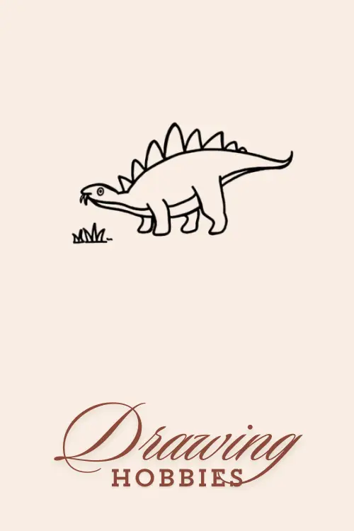 Cool Dinosaur Munching Grass Drawing