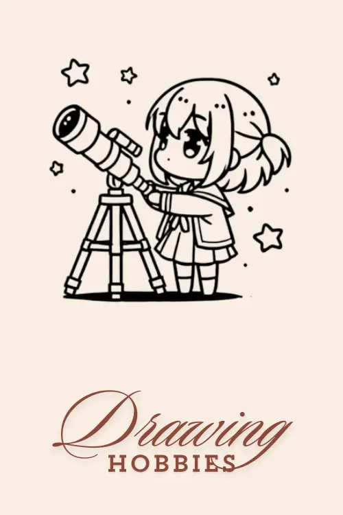 Cute-Anime-Girl-With-Telescope-Drawing