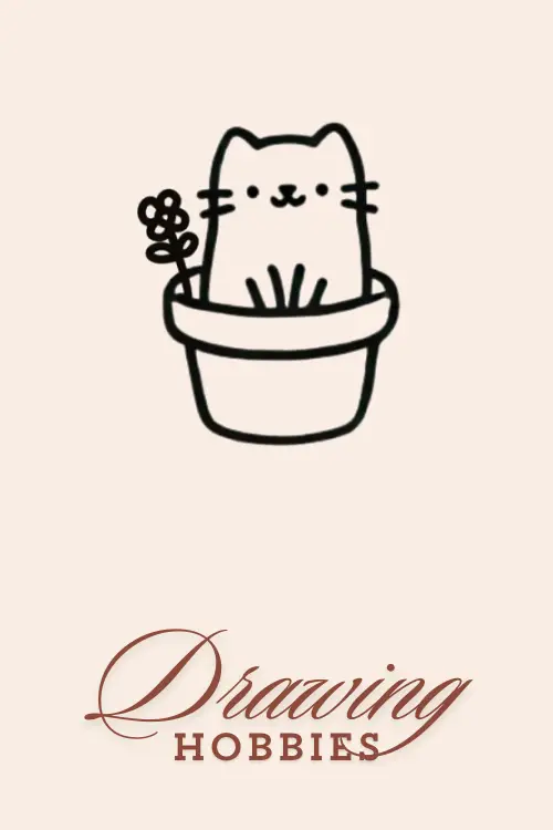 Cute-Cat-In-Flower-Pot-Drawing-Easy