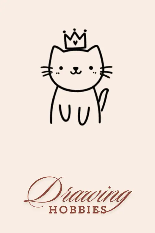 Cute-Cat-Wearing-Crown-Drawing-Easy