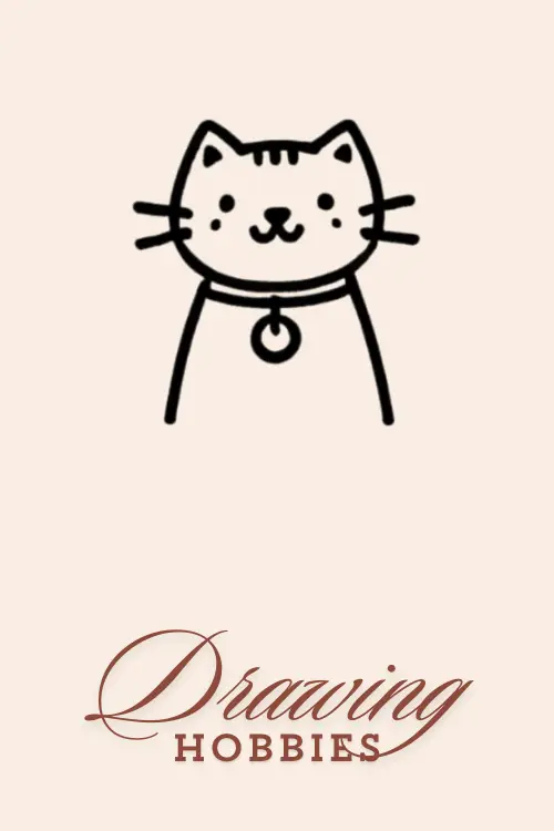 Cute-Cat-With-Collar-And-Tag-Drawing-Easy