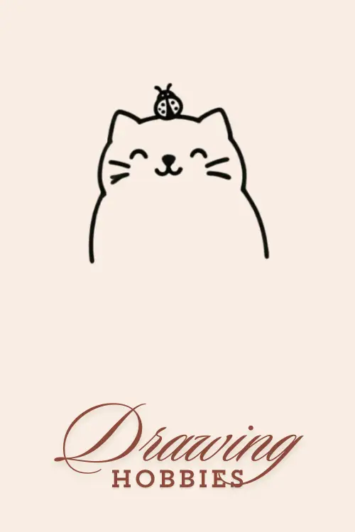 Cute-Cat-With-Ladybug-Drawing-Easy