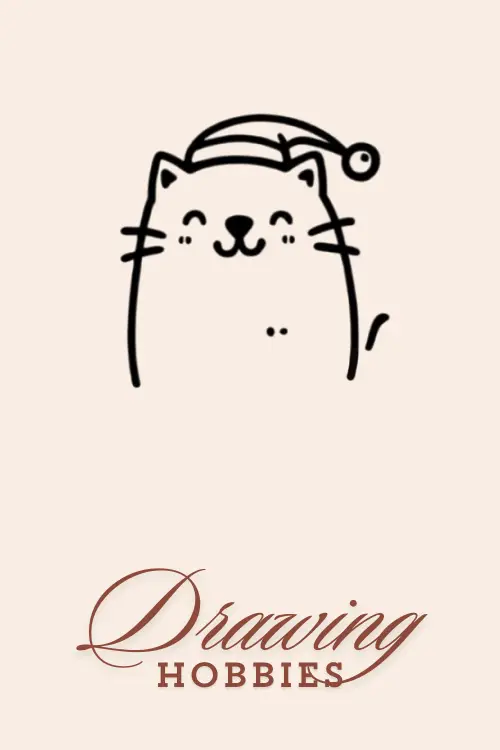 Cute-Cat-With-Santa-Hat-Drawing-Easy