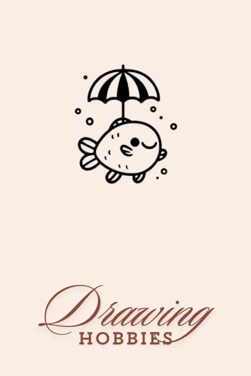 Cute-Fish-Drawing-Fish-With-Umbrella