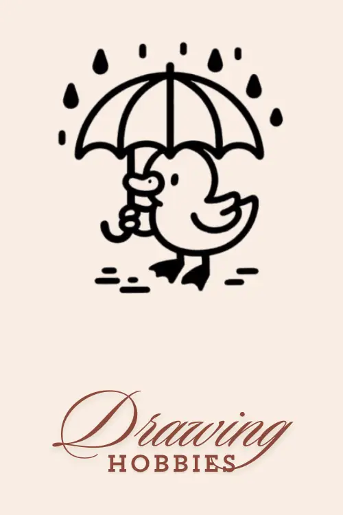 Duck-with-an-Umbrella-Drawing