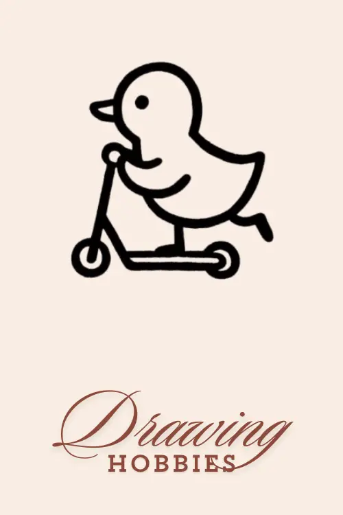 Duckling-on-a-Scooter-Drawing