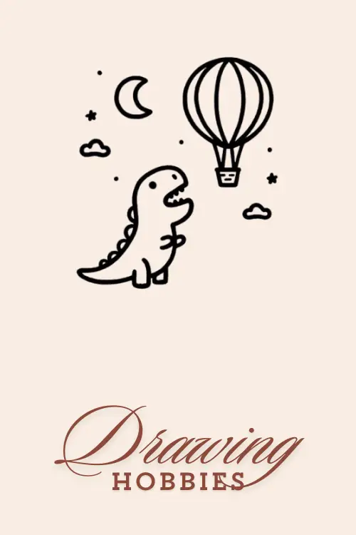 Easy Cute Dinosaur's Balloon Discovery Drawing