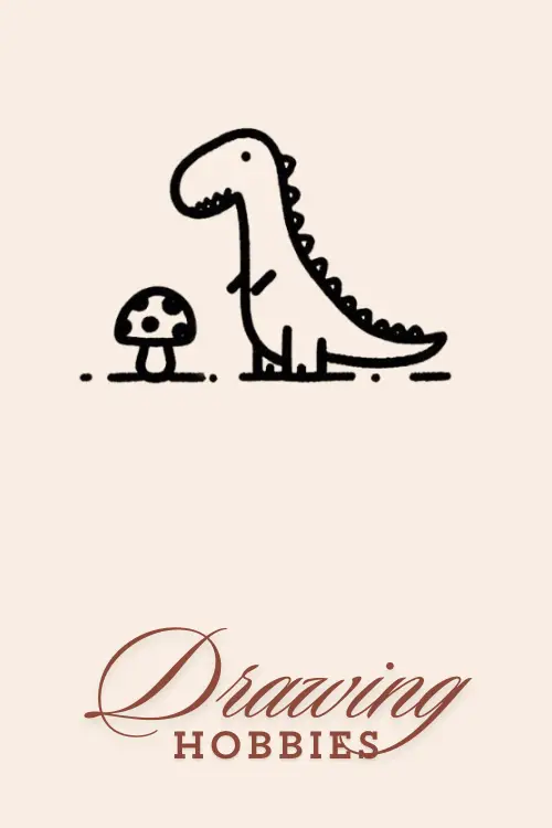 Mushroom-and-Dinosaur-Drawing