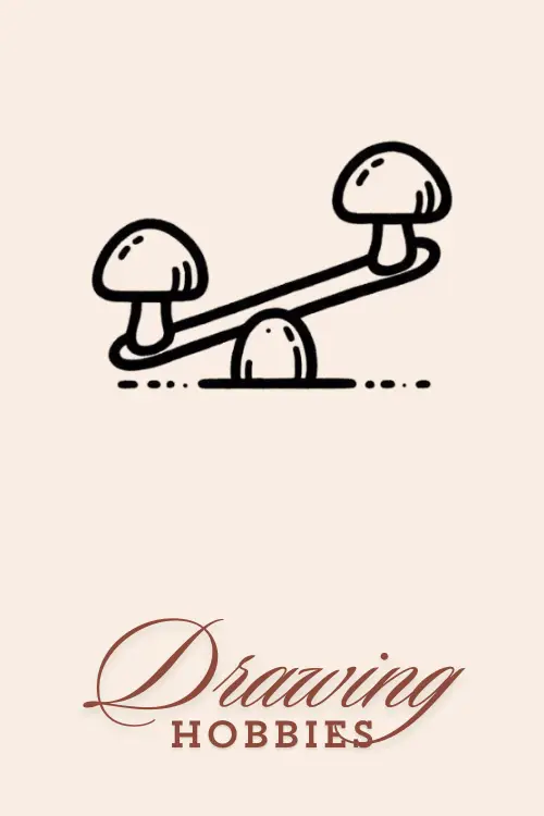 Mushrooms-Playing-Seesaw-Drawing