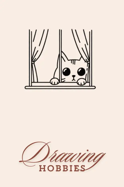 Peeking-Cat-Drawing