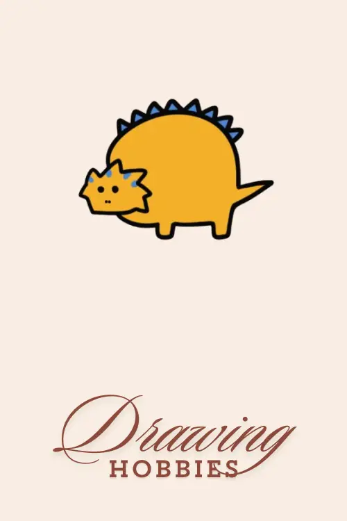 Yellow Chubby Dinosaur Drawing Cute