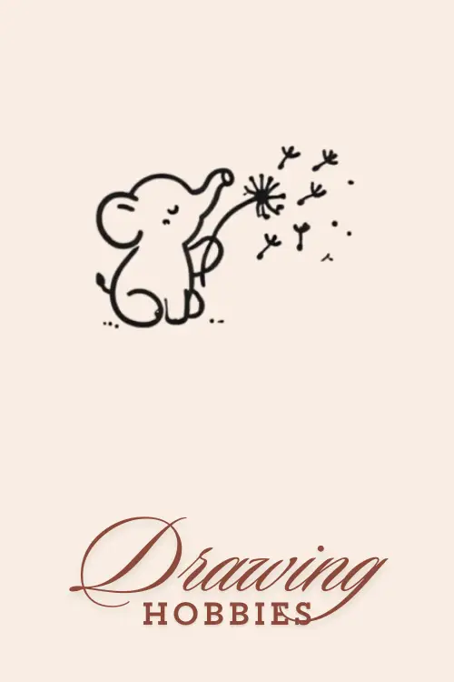 Cartoon-Elephant-Blowing-Dandelion-Seeds-Drawing