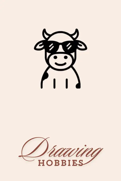 Cow with Sunglasses Drawing Cool