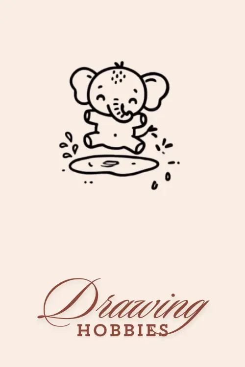 Cute-Baby-Elephant-Playing-In-Puddle-Drawing-Easy