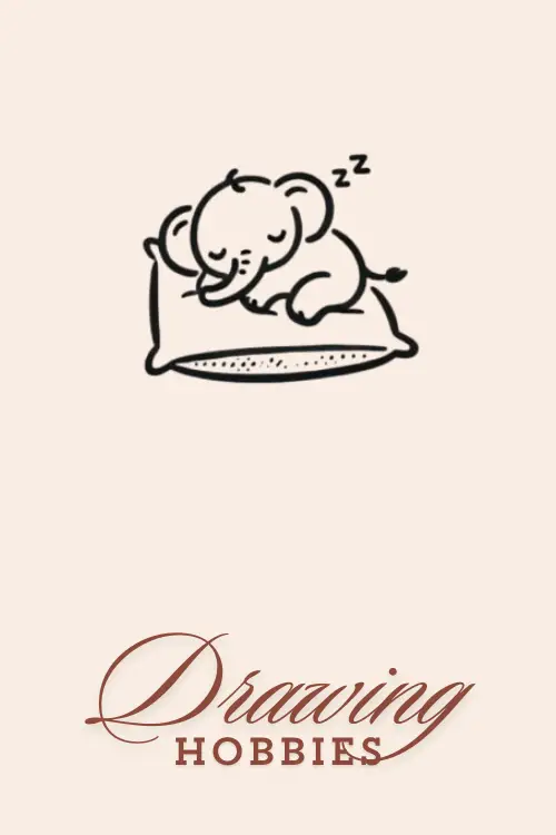 Cute-Baby-Elephant-Sleeping-On-Pillow-Drawing