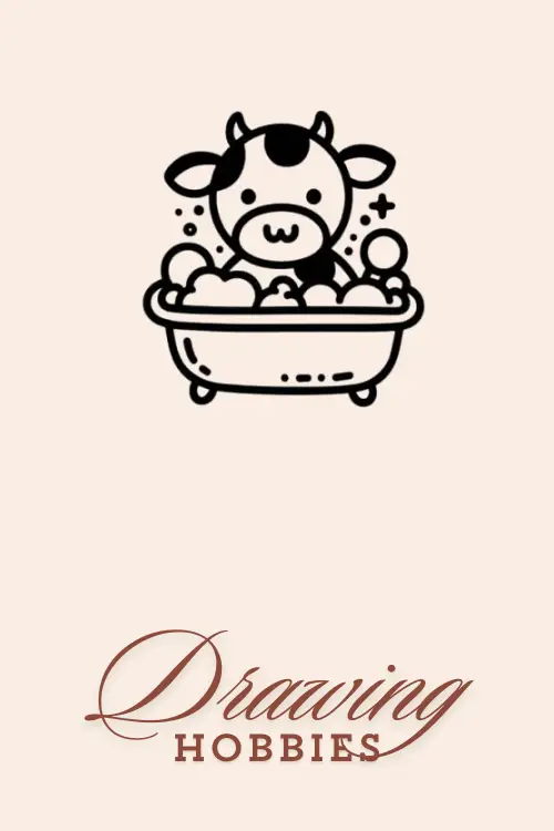 Cute Cow Bubble Bath Drawing