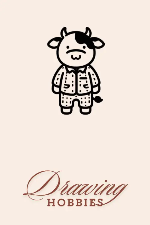 Cute Easy Cow in a Pajamas Drawing