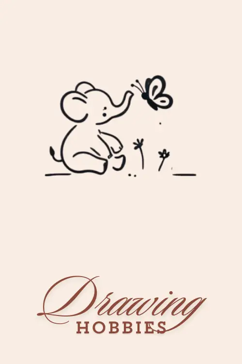 Cute-Elephant-Playing-With-Butterfly-Drawing