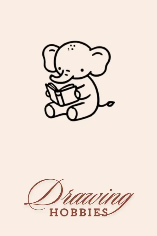 Cute-Elephant-Reading-Book-Drawing-Easy