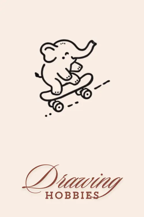 Cute-Elephant-Riding-Skateboard-Drawing