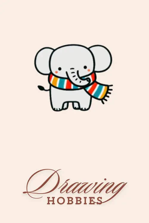 Cute-Elephant-With-Scarf-Drawing-Easy