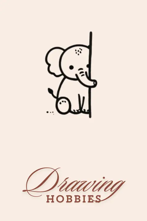 Cute-Simple-Elephant-Peek-a-boo-Drawing