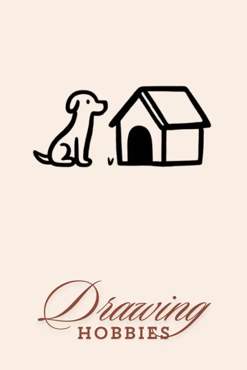 Dog-with-Doghouse-Drawing