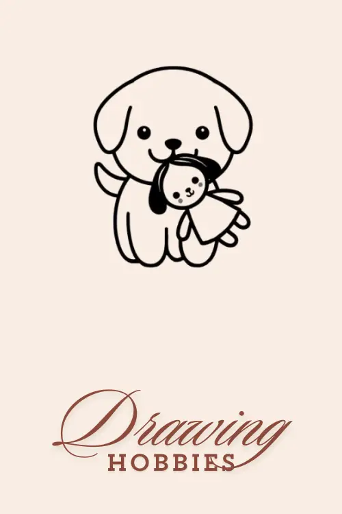 Dog-with-Doll-Toy-Drawing