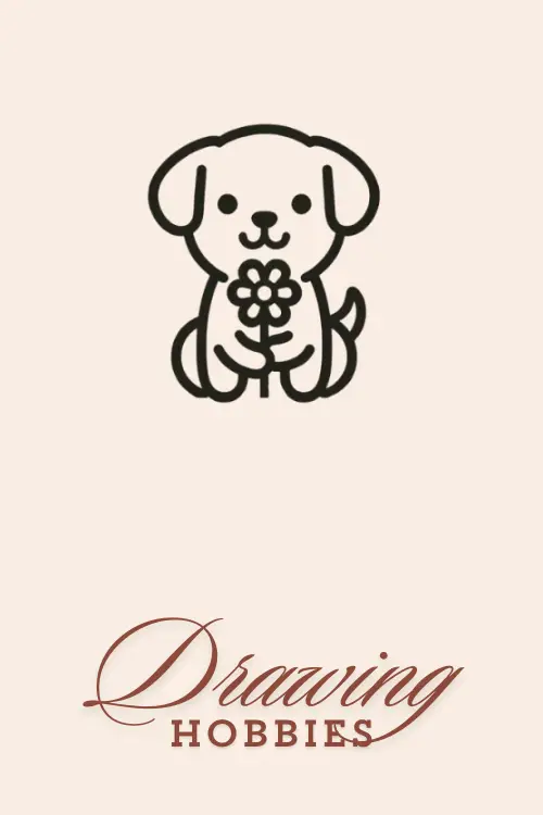 Dog-with-Flower-Drawing