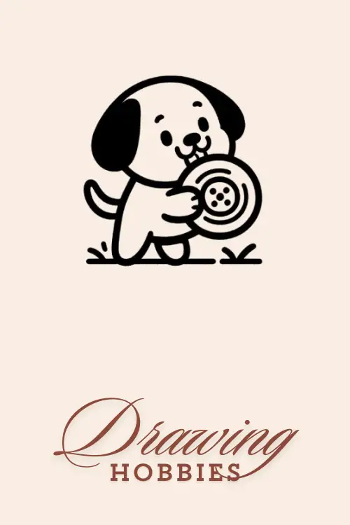 Dog-with-Frisbee-Drawing