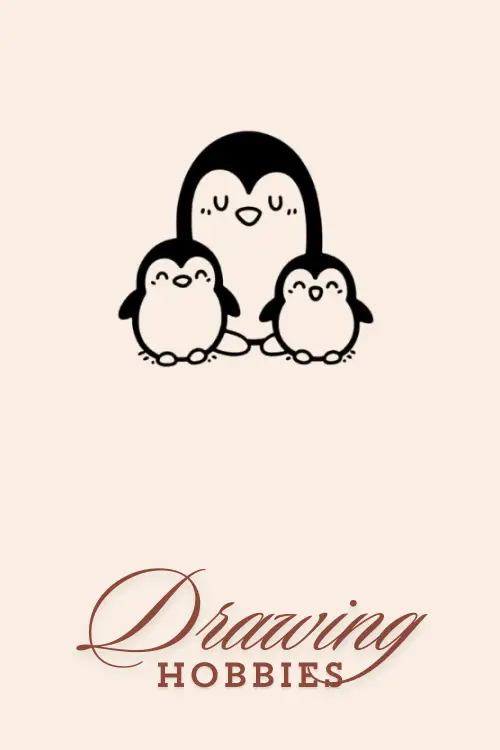 Easy Penguin Family Drawing