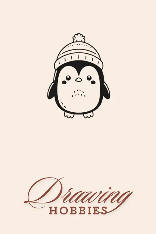 Easy Penguin Wearing a Hat Drawing